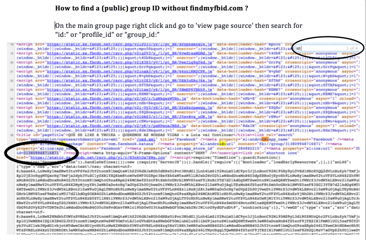 How to find a (public) group ID without findmyfbid.com